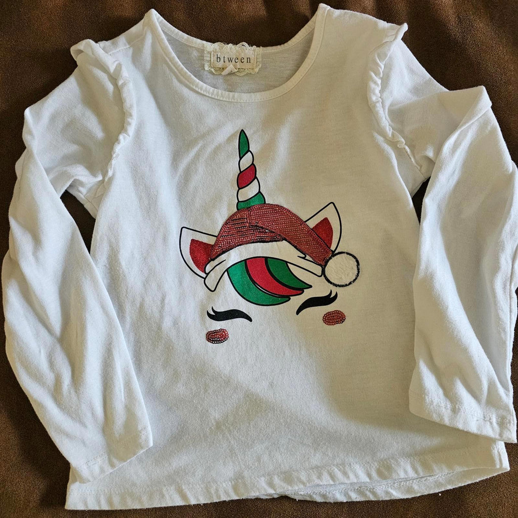 Adorable Kids' White Unicorn Long Sleeve Shirt - btween