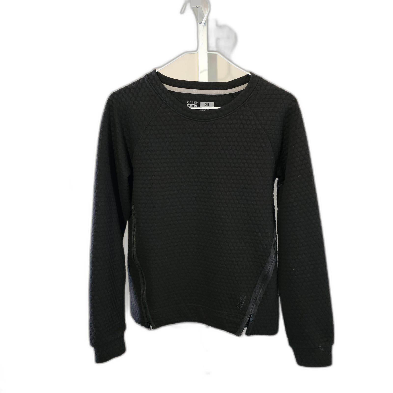 5.11 Tactical Black Sweatshirt with Unique Zipper Detail