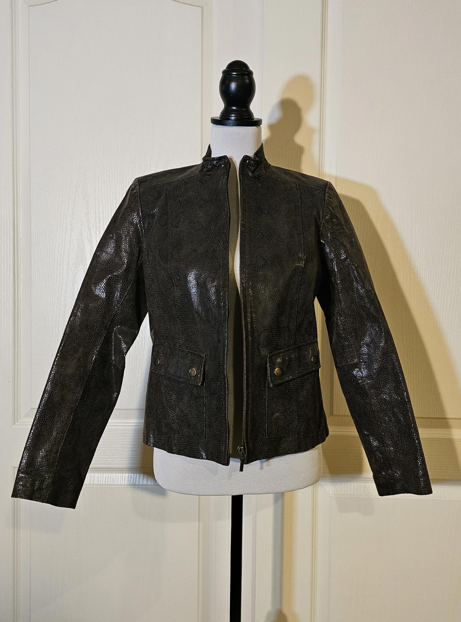 Alfani Women's Genuine Leather Jacket - Size S - Stylish and Chic
